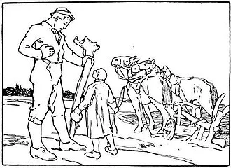 The Young Giant towers above the farmer, Otto Ubbelohde,1909