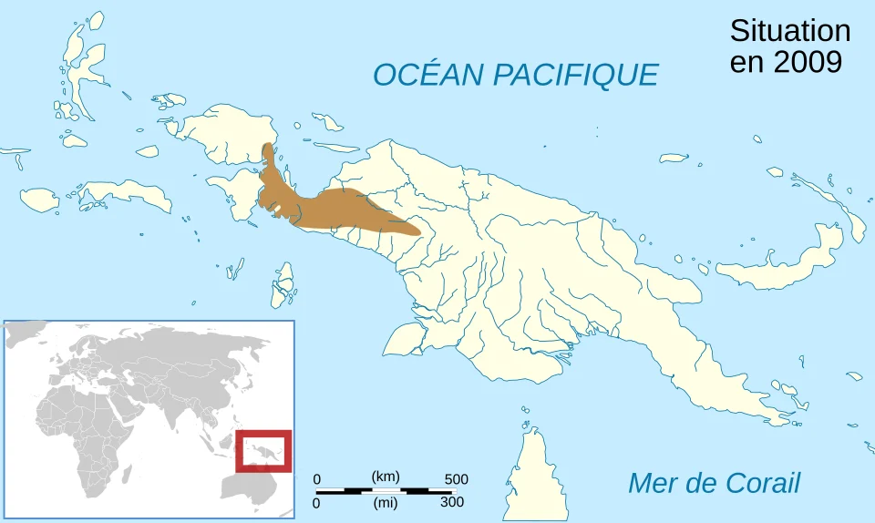 Aire de répartition de l'espèce d'amphibien fr:Austrochaperina macrorhyncha