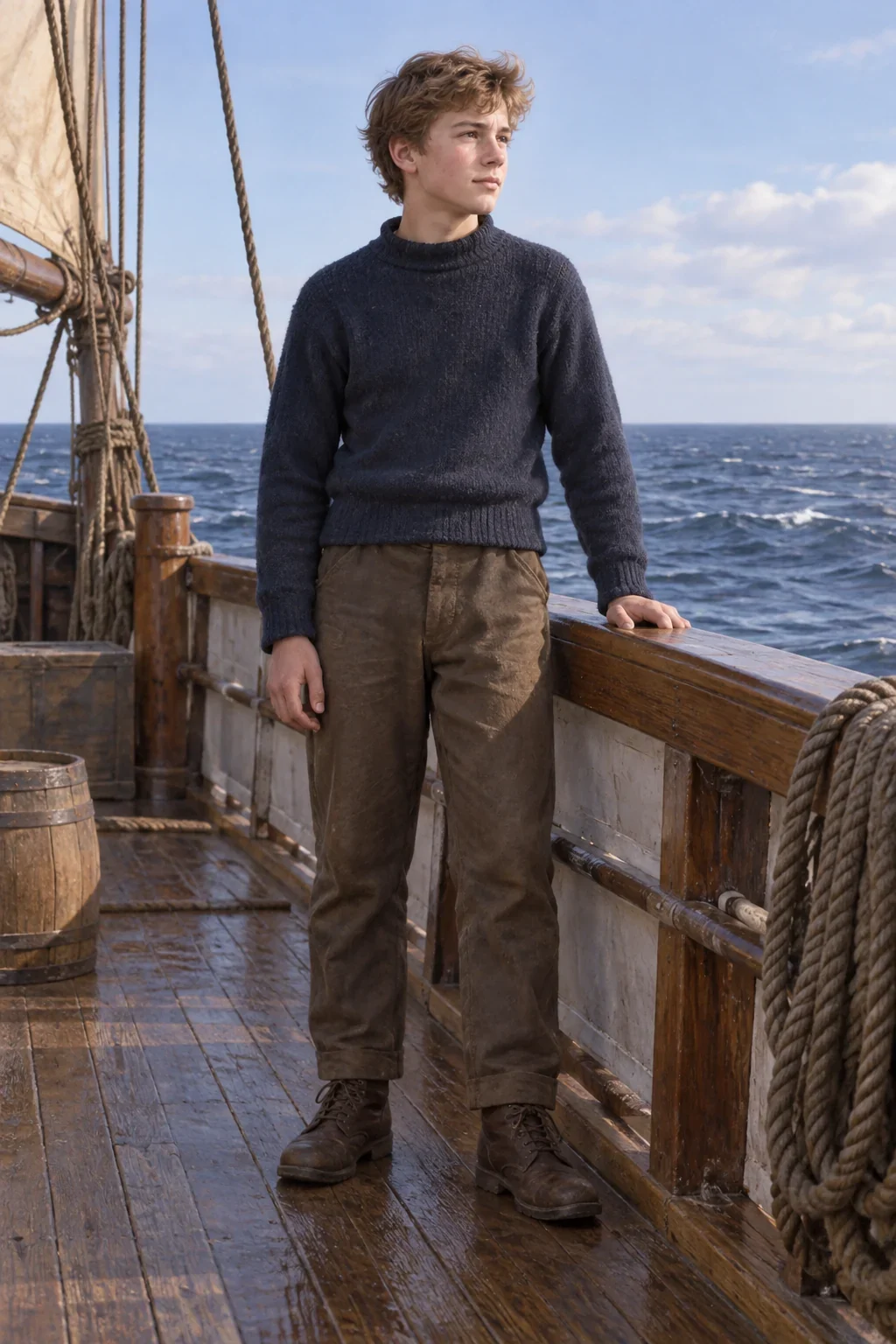 Imagined Harvey Cheyne in a quiet original-novel portrait.