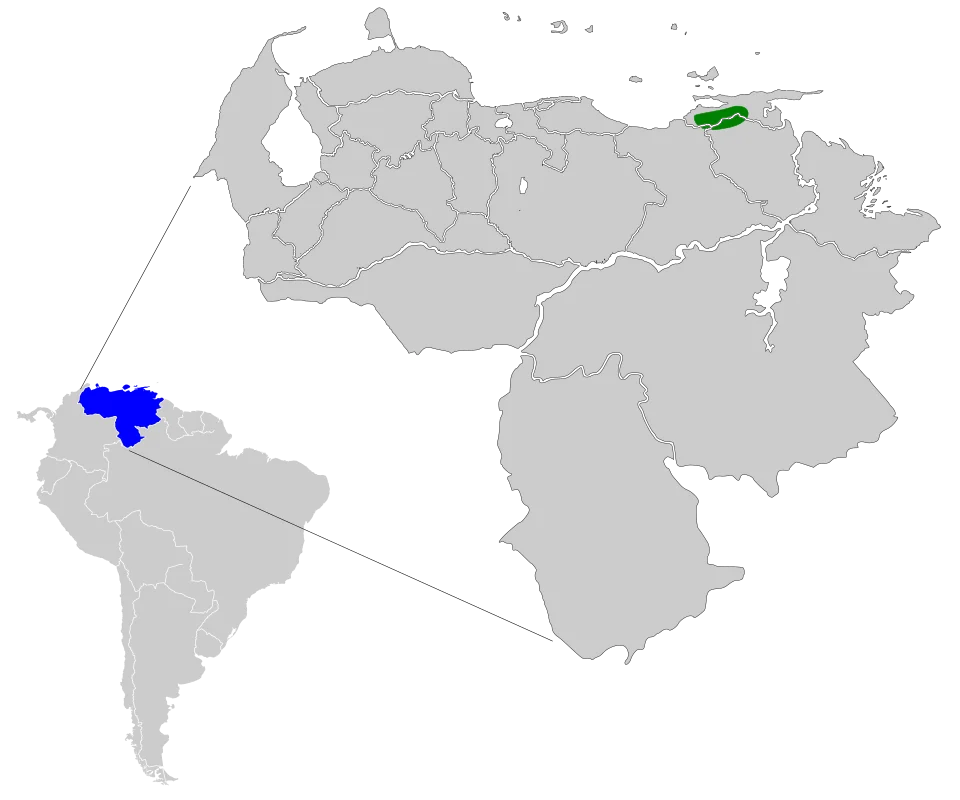 Distribution map of Venezuelan Sylph