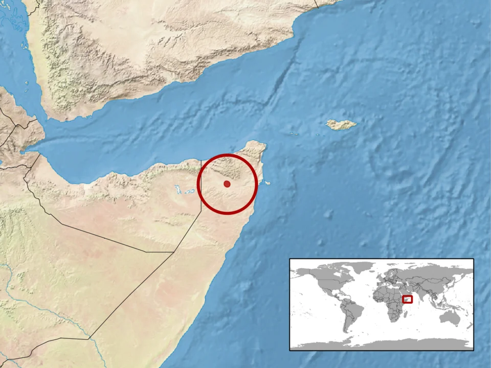 geographic distribution of Echis hughesi (Native:
Somalia)
