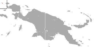 Gebe Cuscus (Phalanger alexandrae) range