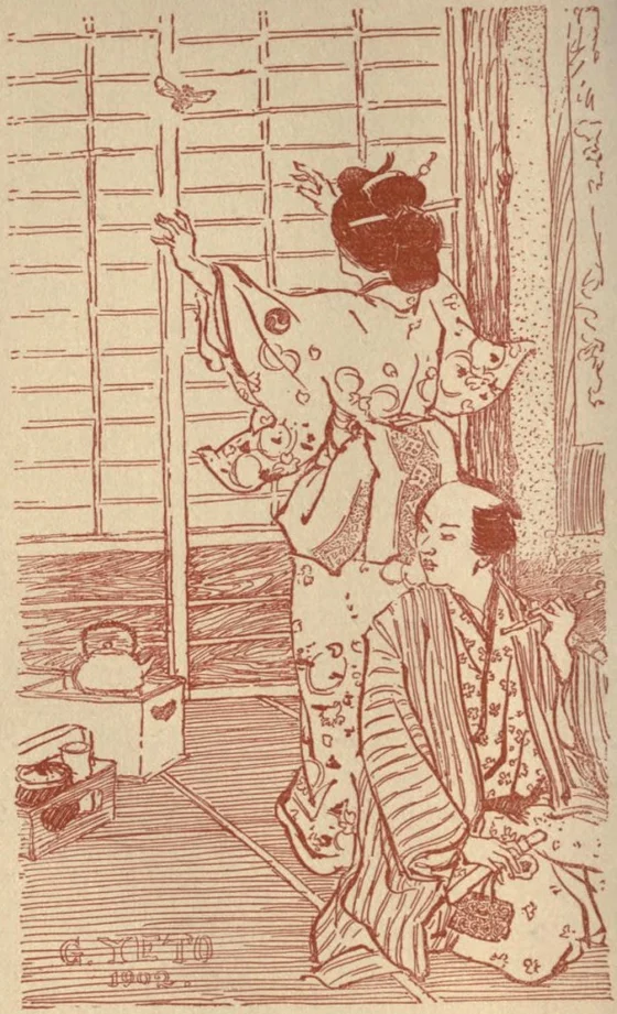 Genjiro Yeto’s illustration of Tama’s returning fly, Kottō, 1903