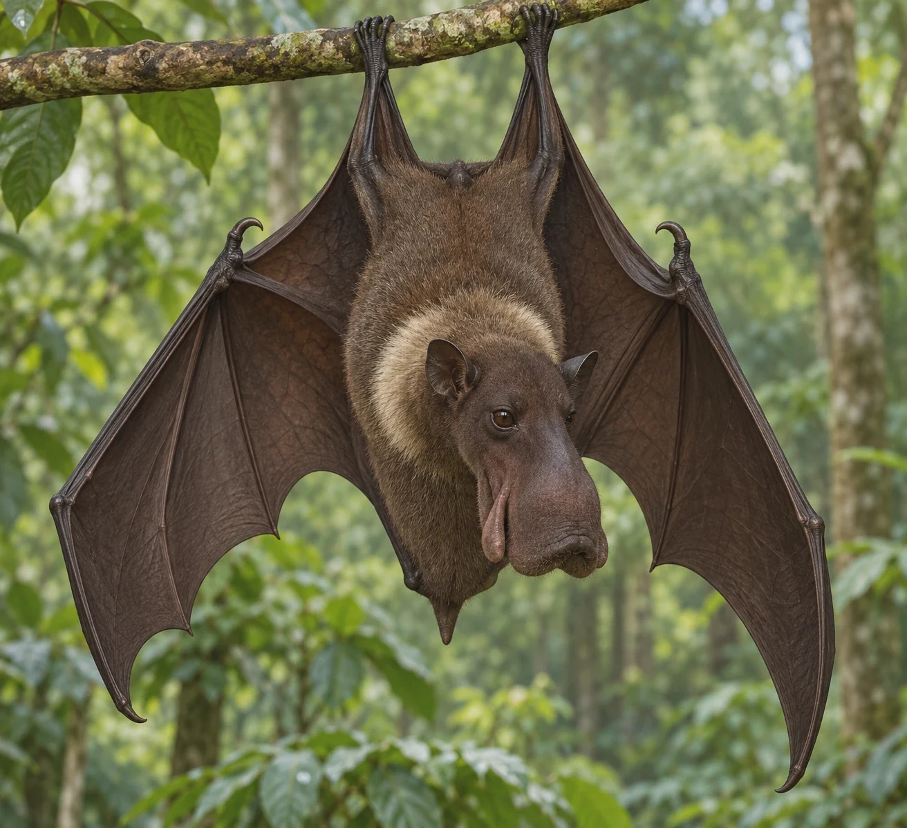 Modern AI interpretation of male hammer headed bat.