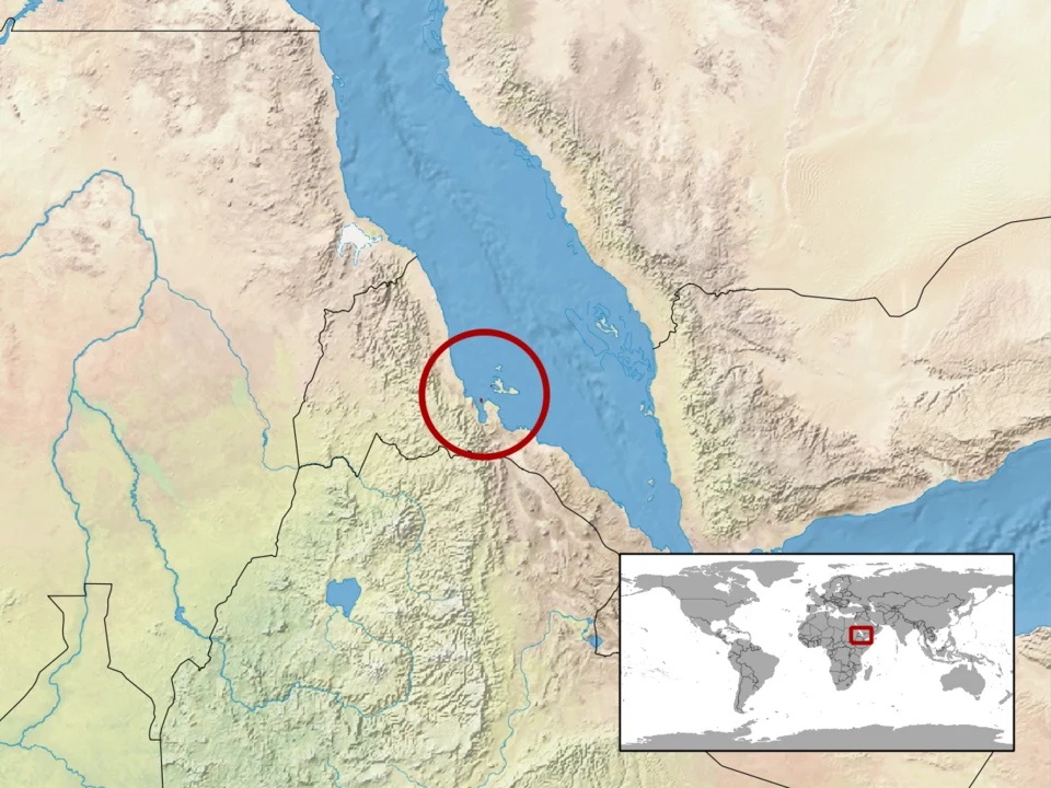 geographic distribution of Echis megalocephalus (Native:
Eritrea)