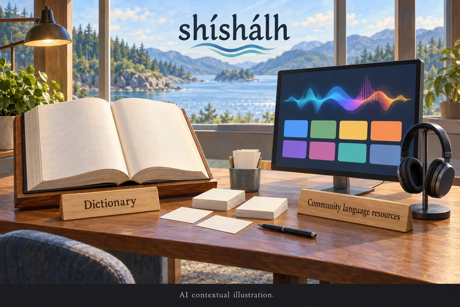 AI concept of shíshálh dictionary and community language-resource work.