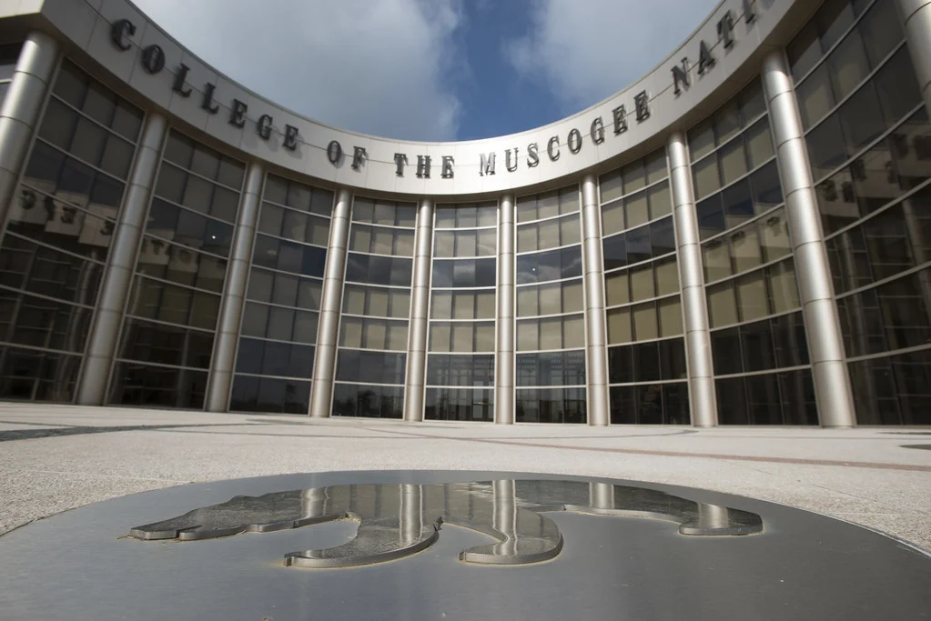 Exterior of the College of the Muscogee Nation in Okmulgee, Oklahoma, photographed by Lance Cheung for USDA in2015