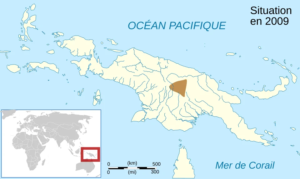 Aire de répartition de l'espèce d'amphibien fr:Austrochaperina rivularis