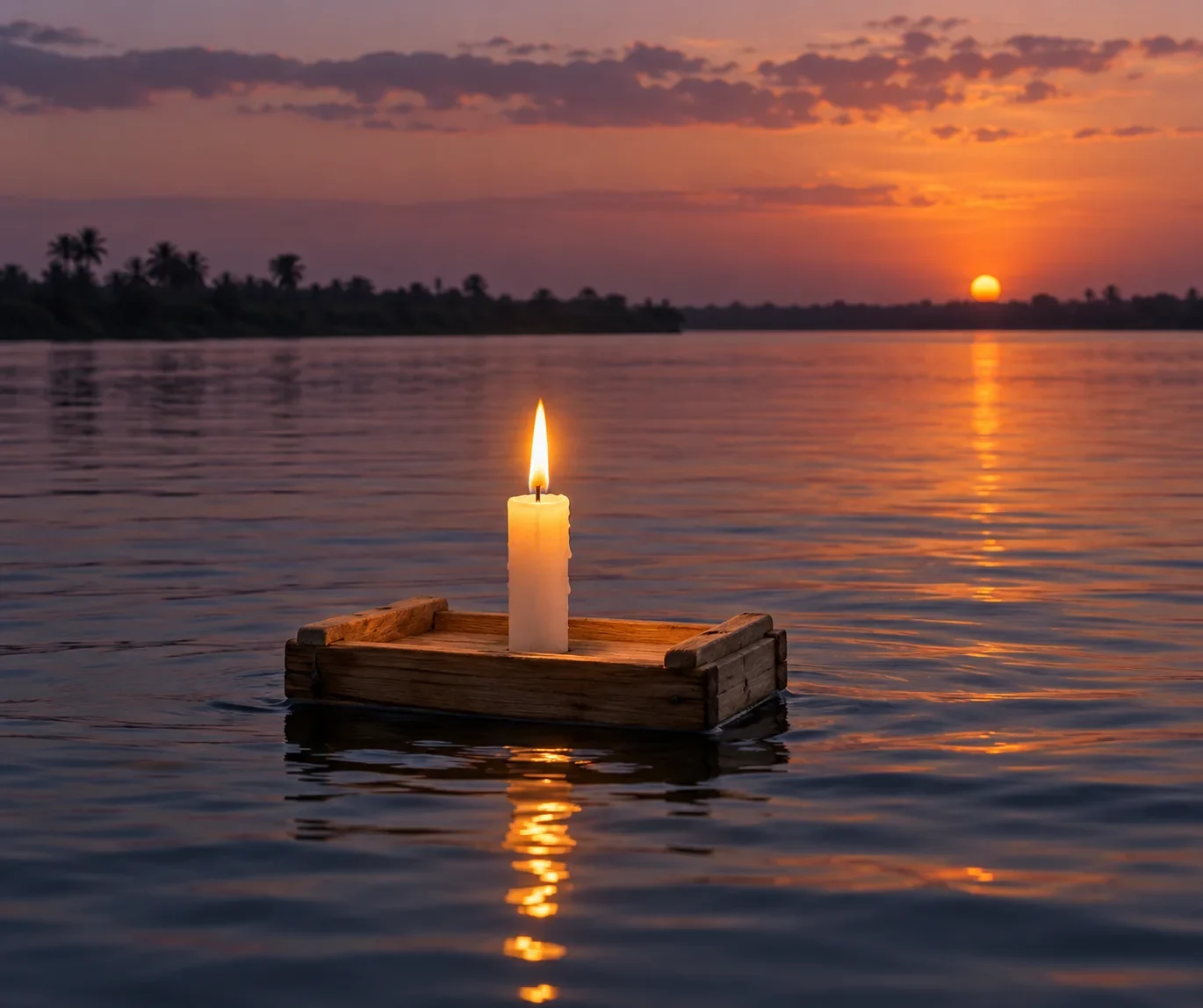 One imagined central river-vow candle float