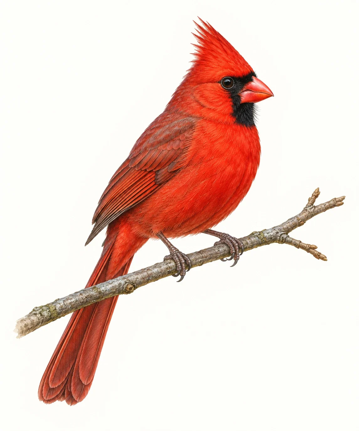 AI interpretation: complete male northern cardinal.