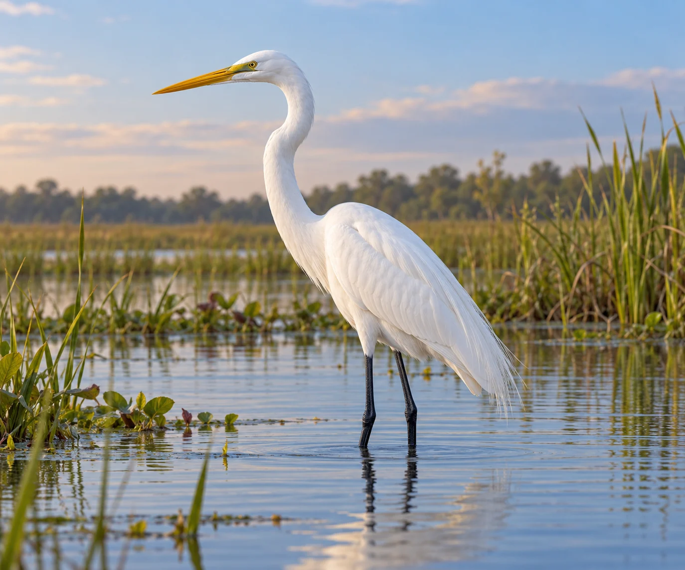 Complete great egret.