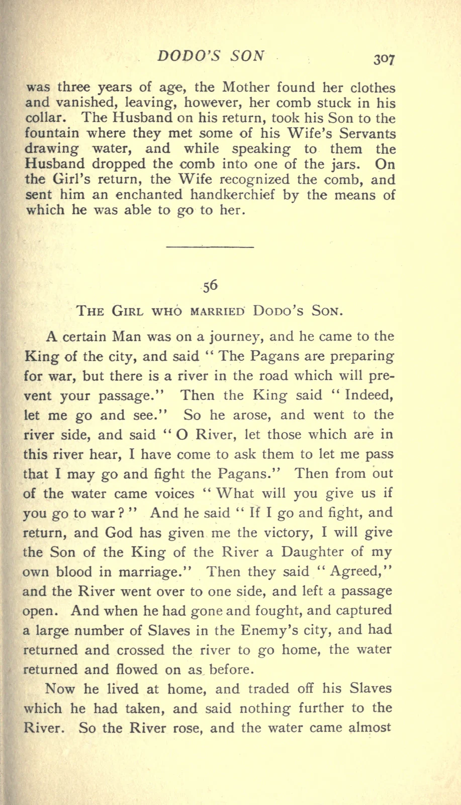 Dodo’s River Household in the Hausa Marriage Tale:1913 documentary text page307; documentary source-page facsimile