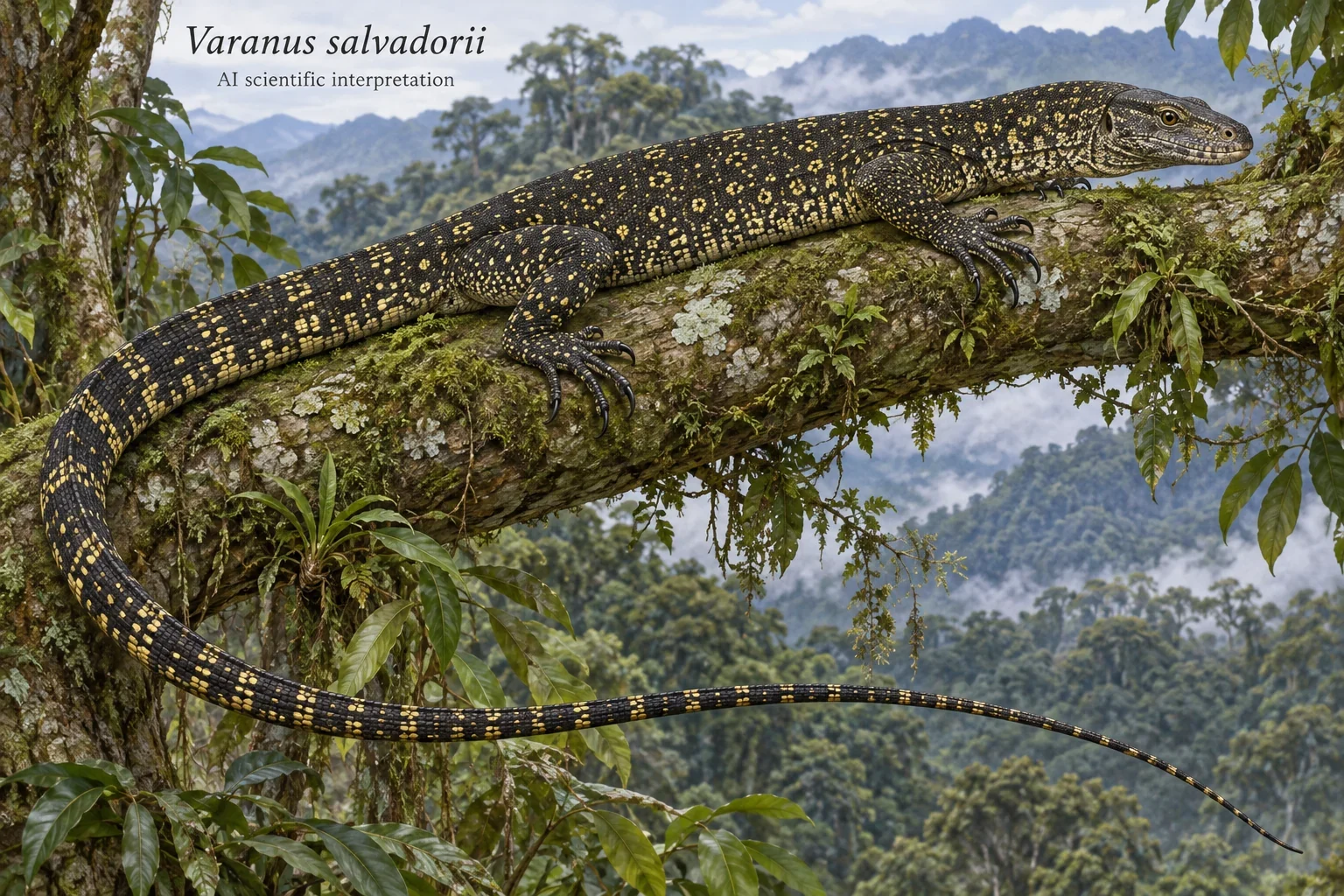 AI scientific interpretation of Varanus salvadorii.