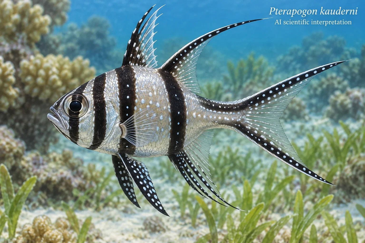 AI scientific interpretation of Pterapogon kauderni.