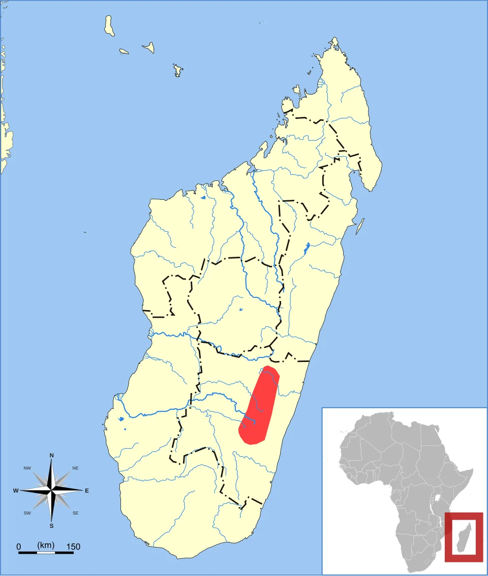 Four-toed Rice Tenrec (Oryzorictes tetradactylus) range