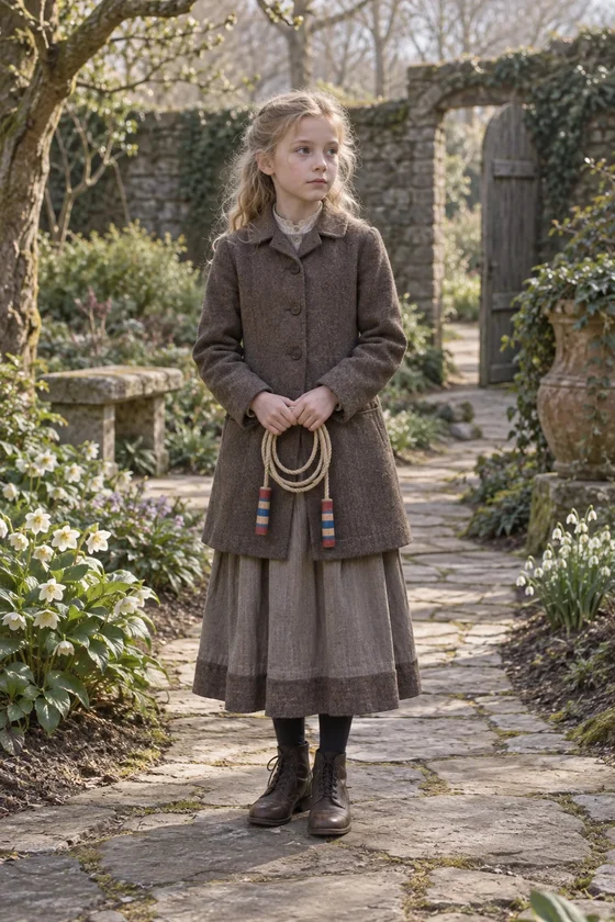 Imagined Mary Lennox in a quiet original-novel portrait.