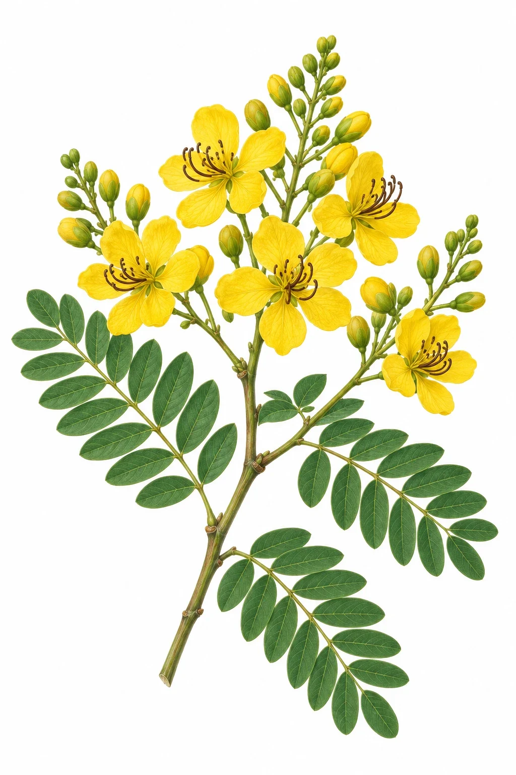 A perennial with paired leaflets and yellow flowers.