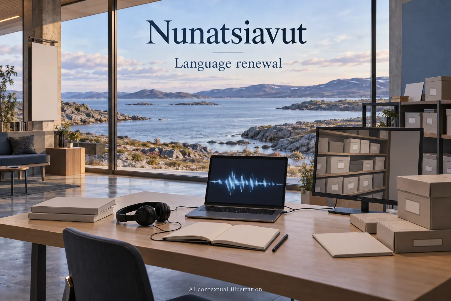 AI concept of Nunatsiavut language and heritage work.