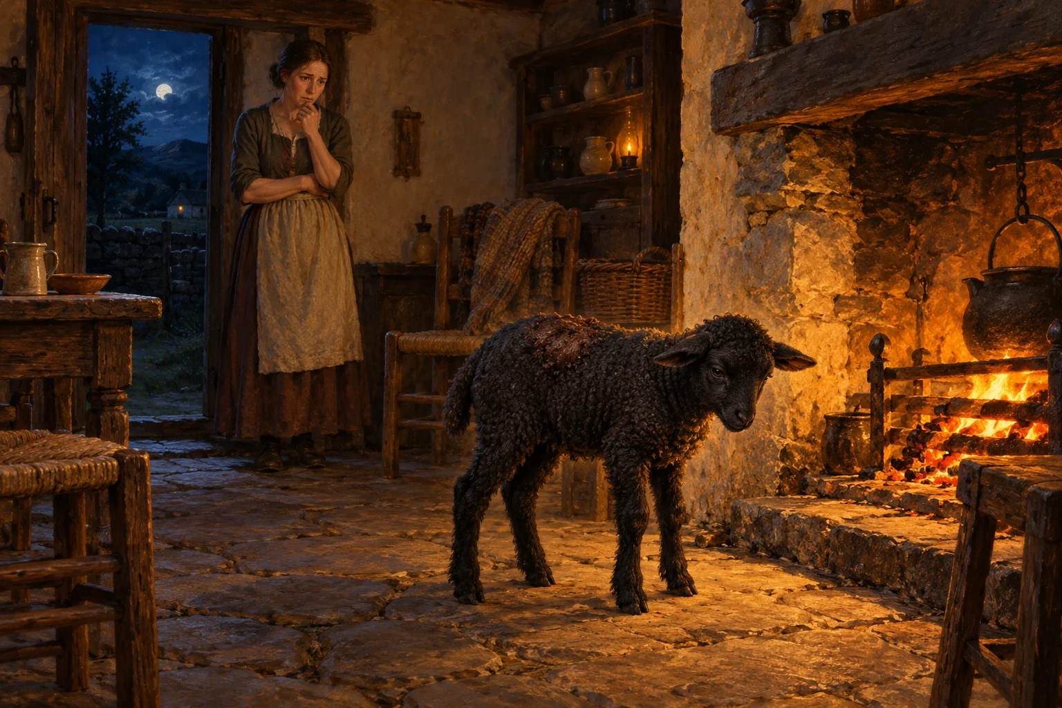 The Black Lamb in Lady Wilde’s account — AI-generated interpretation