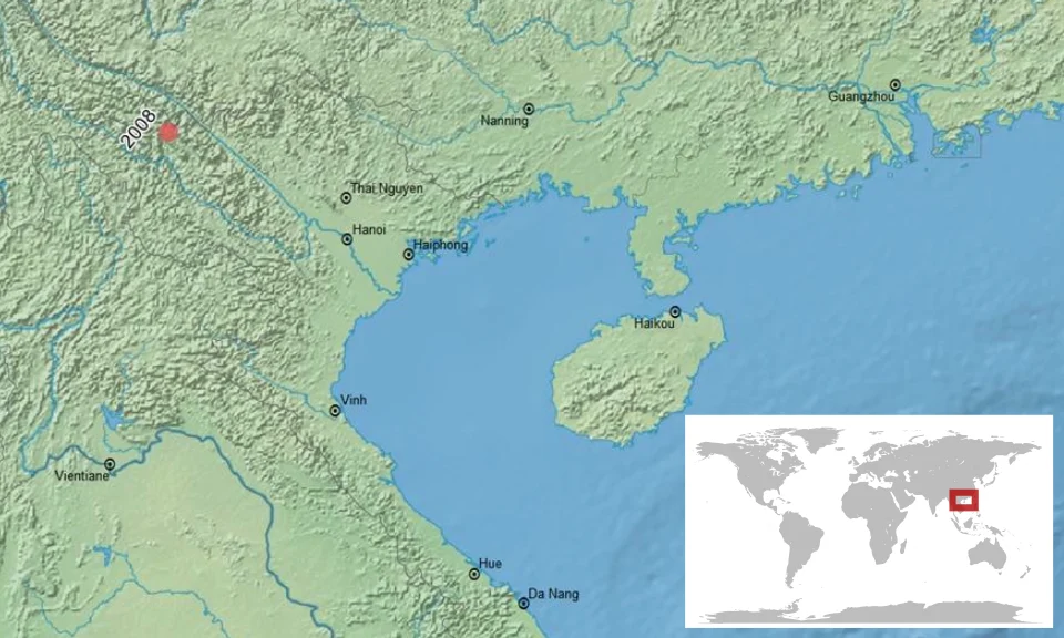 geographic distribution of Leptolalax pluvialis