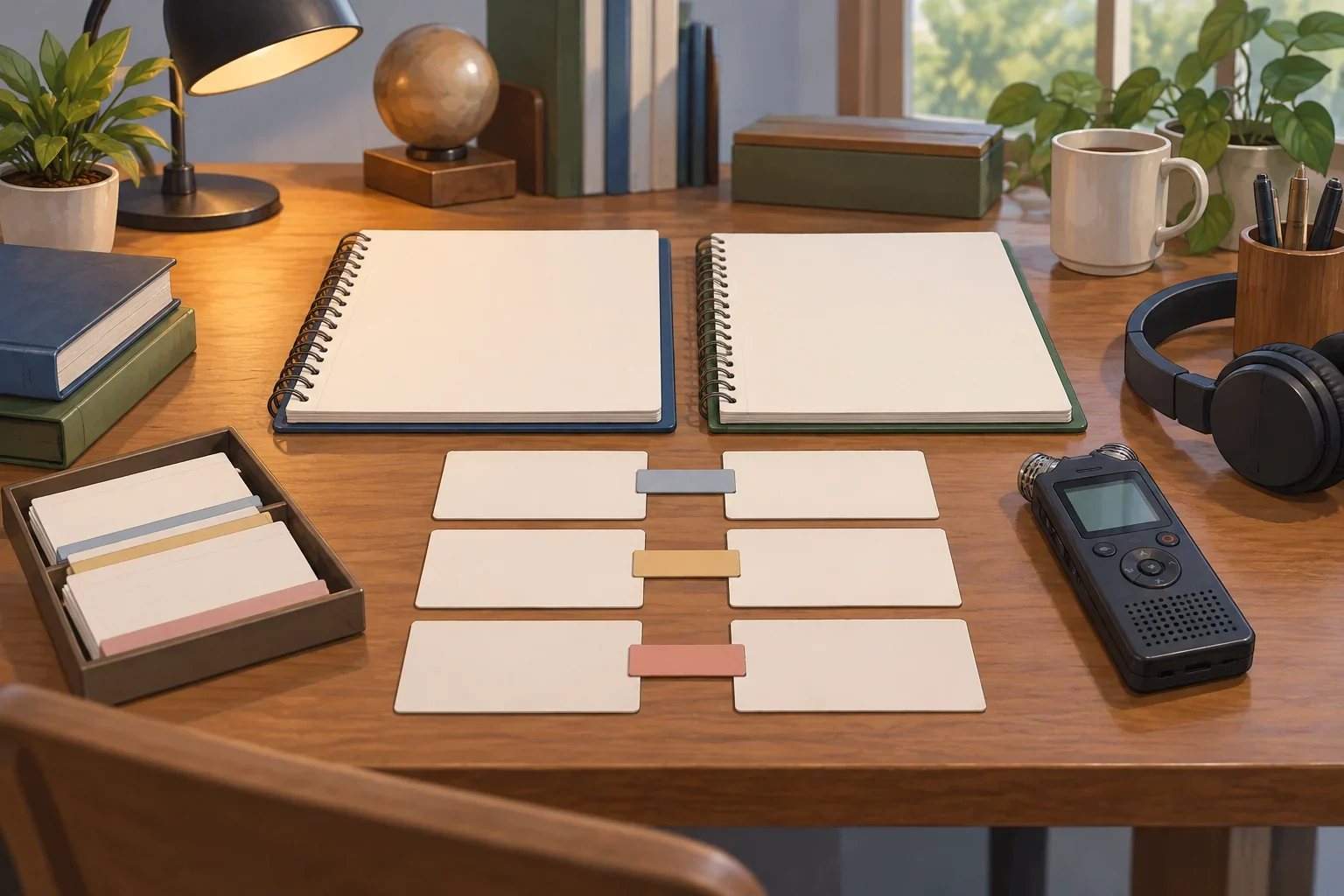 Imagined Dupaningan Agta documentation desk with blank comparison cards