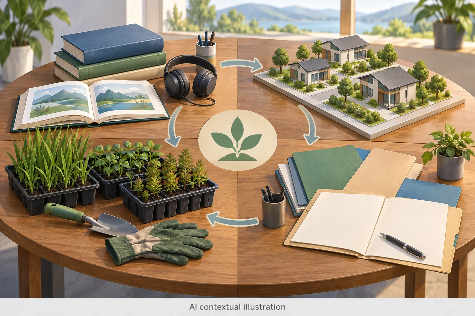 Imagined community planning connecting learning and restoration.
